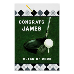Personalisierte Golf-Abschlussfeier Poster