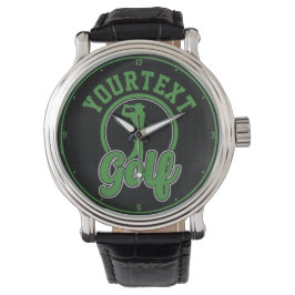Personalisierte Golf ADD NAME Retro Pro Golfer Swi Armbanduhr