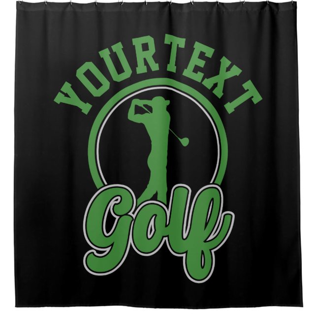 Personalisierte Golf ADD NAME Retro Pro Golfer Swi Duschvorhang (Vorderseite)