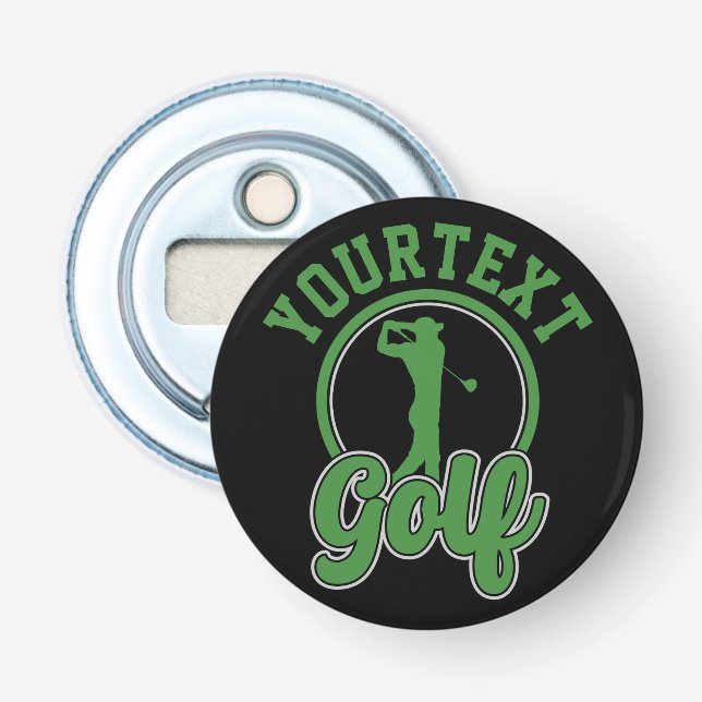 Personalisierte Golf ADD NAME Retro Pro Golfer Swi Flaschenöffner (Vorderseite)