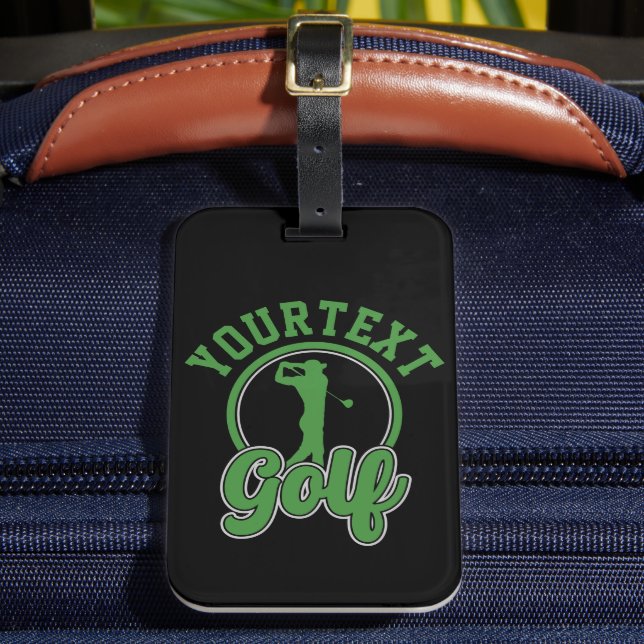 Personalisierte Golf ADD NAME Retro Pro Golfer Swi Gepäckanhänger (Vorderseite Insitu 2)