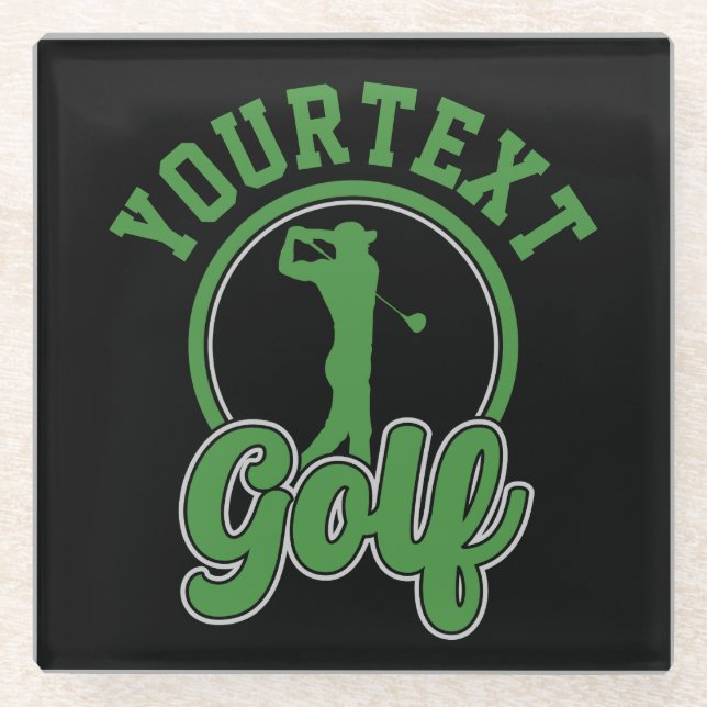 Personalisierte Golf ADD NAME Retro Pro Golfer Swi Glasuntersetzer (Vorderseite)