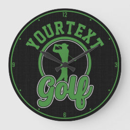 Personalisierte Golf ADD NAME Retro Pro Golfer Swi Große Wanduhr
