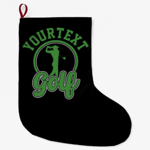Personalisierte Golf ADD NAME Retro Pro Golfer Swi Großer Weihnachtsstrumpf