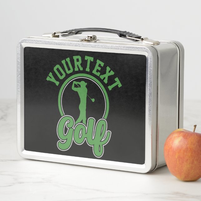 Personalisierte Golf ADD NAME Retro Pro Golfer Swi Metall Brotdose (Beispiel)