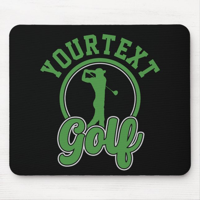 Personalisierte Golf ADD NAME Retro Pro Golfer Swi Mousepad (Vorne)