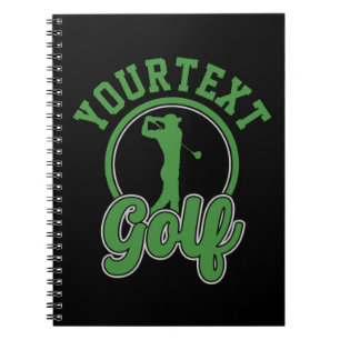 Personalisierte Golf ADD NAME Retro Pro Golfer Swi Notizblock