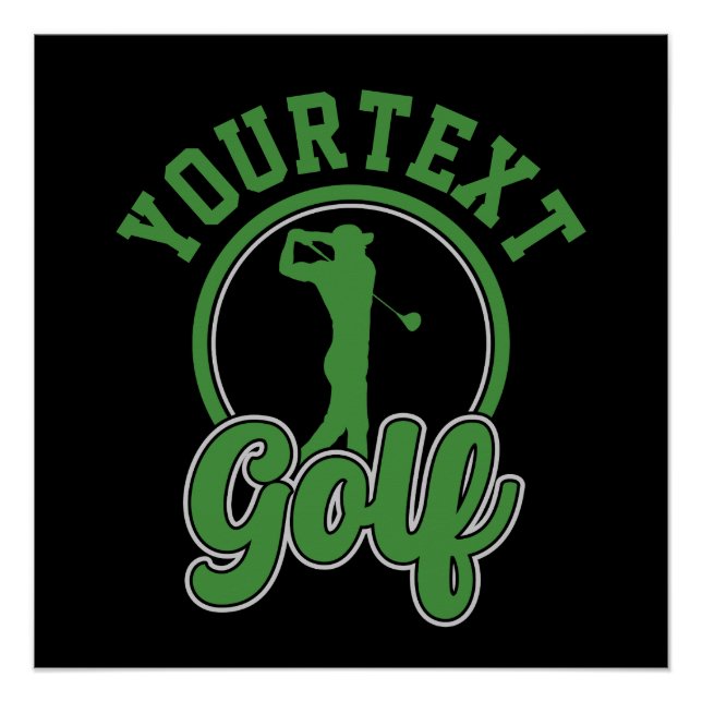 Personalisierte Golf ADD NAME Retro Pro Golfer Swi Poster (Vorderseite)