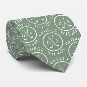 Personalisierte Golf Monogram Name Slot Green Golf Krawatte