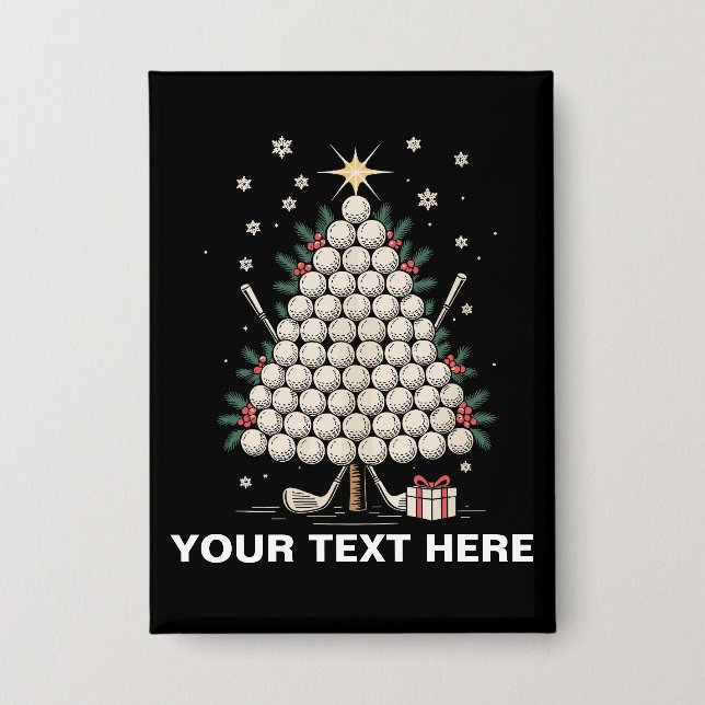 Personalisierte Golf-Weihnachtsbaum-Ausrüstung Fam Button (Vorderseite)