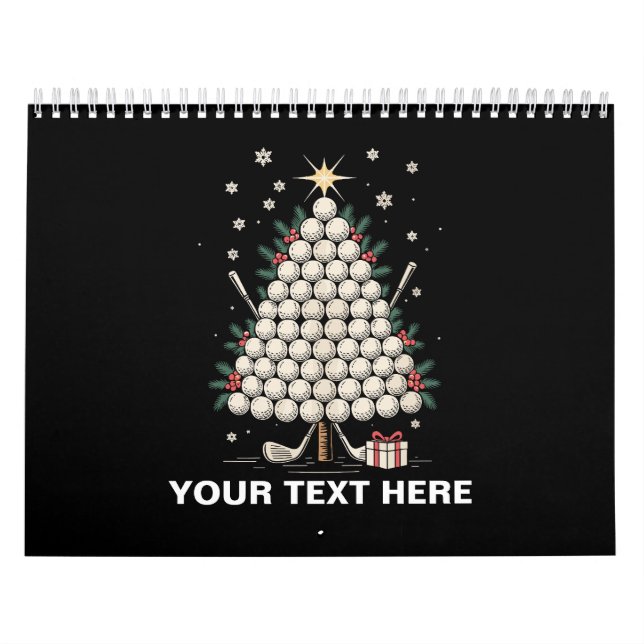 Personalisierte Golf-Weihnachtsbaum-Ausrüstung Fam Kalender (Titelbild)