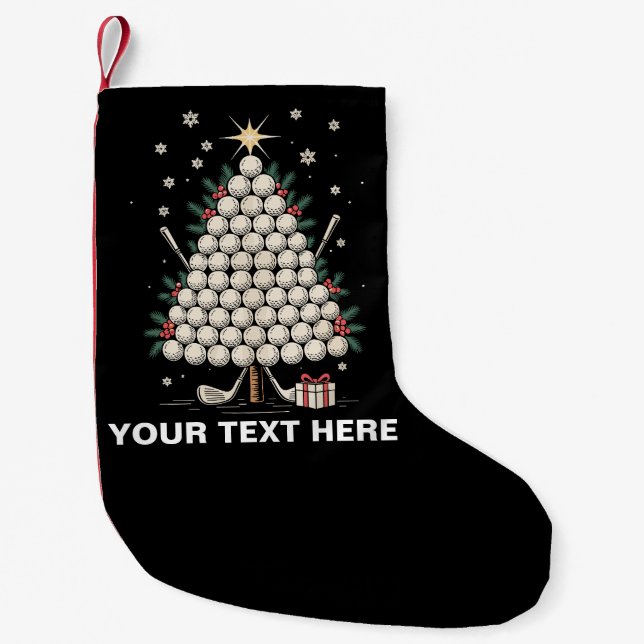 Personalisierte Golf-Weihnachtsbaum-Ausrüstung Fam Kleiner Weihnachtsstrumpf (Vorderseite)