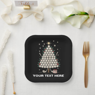 Personalisierte Golf-Weihnachtsbaum-Ausrüstung Fam Pappteller