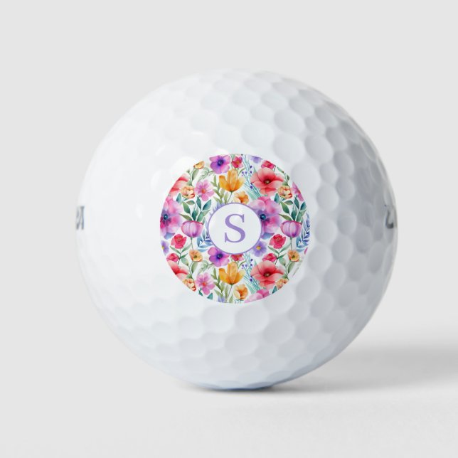 Personalisierte Golfbälle mit Blumenfarbe (Vorderseite)