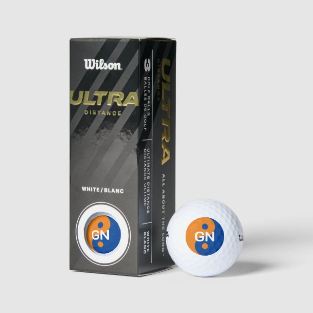 Personalisierte Golfbälle mit dem Yin Yang Logo (Verpackungen)