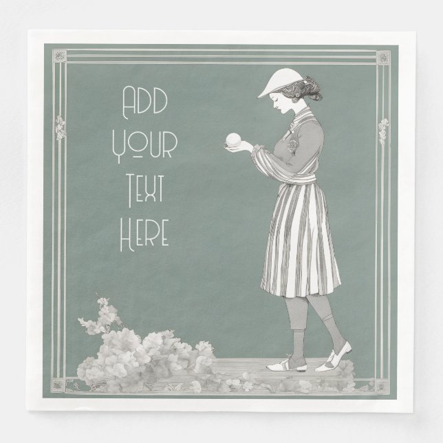 Personalisierte Golfer der Frau - Set von 50 Serviette (Vorderseite)