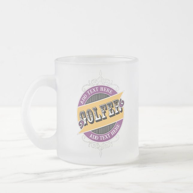 Personalisierte Golfer-Tasse aus Mattiertem Glas Mattglastasse (Links)