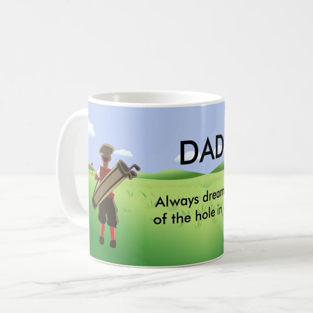 Personalisierte Golfer-Tasse Kaffeetasse (Vorderseite Links)