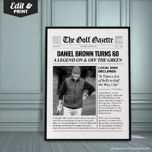 Personalisierte Golfgaben, Lustige Golfzeitung Poster