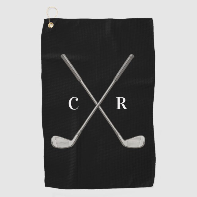 Personalisierte Golfschläger Golfhandtuch (Vorderseite)