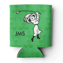 Personalisierte Golfspielerin Cartoon