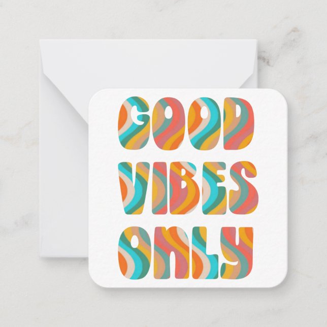 Personalisierte Good Vibes Note Card Mitteilungskarte (Vorderseite)