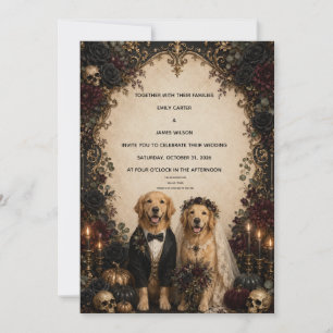 Personalisierte Gothic Golden Retriever Halloween- Einladung