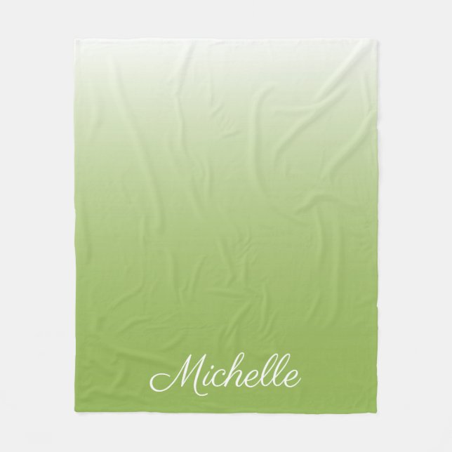Personalisierte Gradientengrün Fleecedecke (Vorderseite)