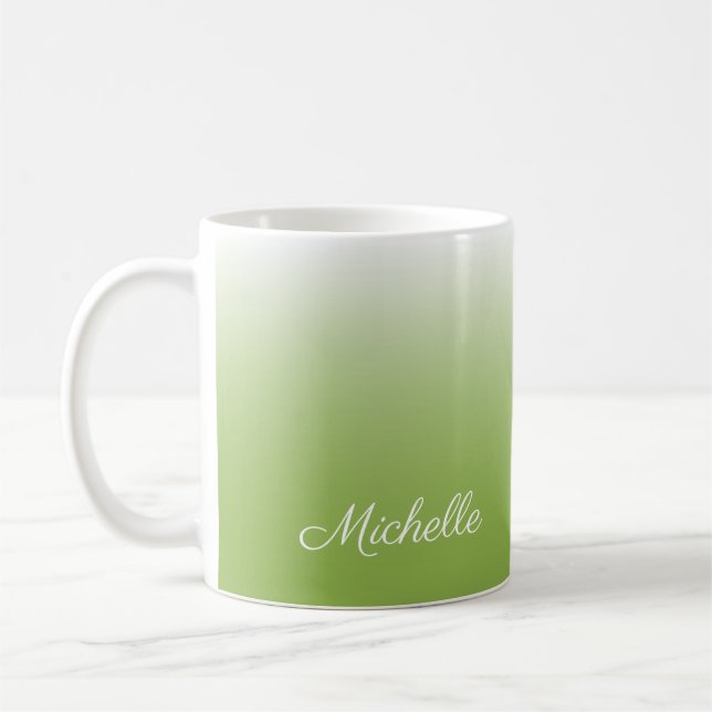 Personalisierte Gradientengrün Kaffeetasse (Links)