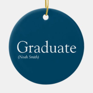 Personalisierte Graduate Definition Modernes Blau Keramik Ornament