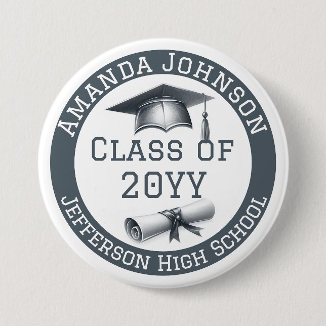 Personalisierte Graduationsstufe und Diplom Button (Vorderseite)