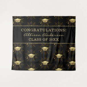Personalisierte Graduierungskappe mit goldener Ste Wandteppich