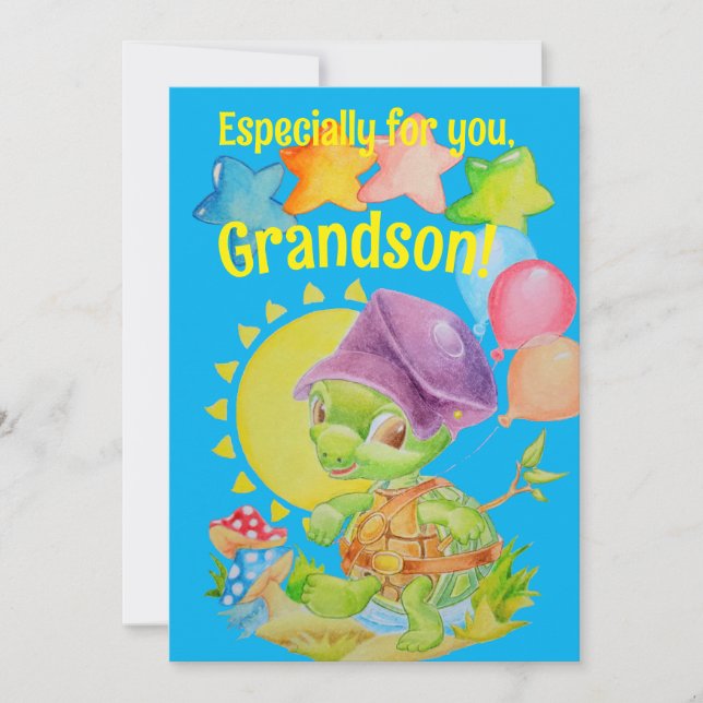 Personalisierte Grandsons Geburtstagskarte Feiertagskarte (Vorderseite)