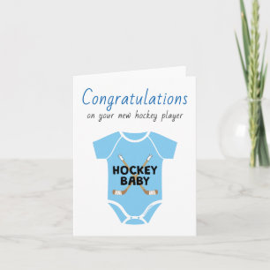 Personalisierte Gratulation Hockey Baby Shower Karte