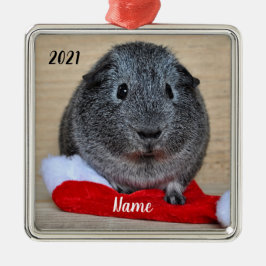 Personalisierte graue Guinea Weihnachtsmannmütze Ornament Aus Metall