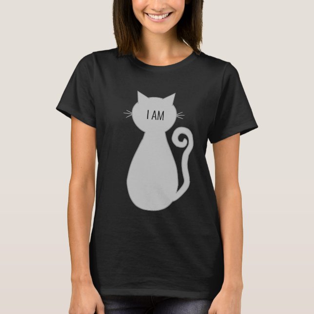 Personalisierte graue Katze T-Shirt (Vorderseite)