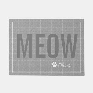 Personalisierte graue Meow-Katzen-Haustier-Matte Fußmatte