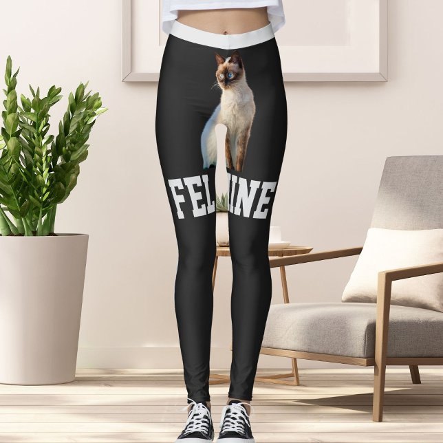 Personalisierte graue Namen Niedlich Siam Katzen F Leggings (Von Creator hochgeladen)