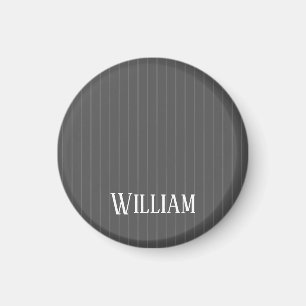 Personalisierte graue Pinstreifen Magnet
