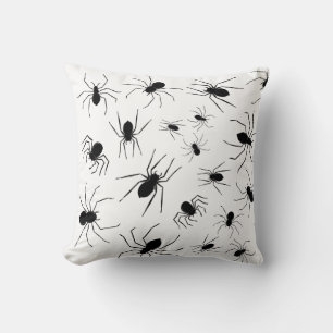 Personalisierte graue Spinnen Halloween-Kissen Kissen