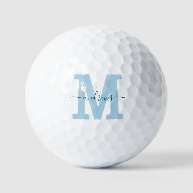 Personalisierte Graue und weiße Bezeichnung Gol G Golfball (Vorderseite)