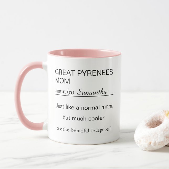 Personalisierte Great Pyrenees Mutter Definition Tasse (Mit Donut)