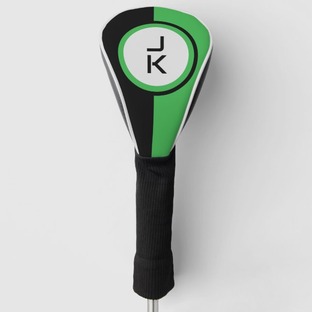 Personalisierte Green Black Golf Head Cover Golf Headcover (Vorderseite)