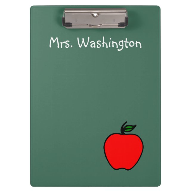 Personalisierte Green Chalkboard Teacher-Zwischena Klemmbrett (Vorderseite)