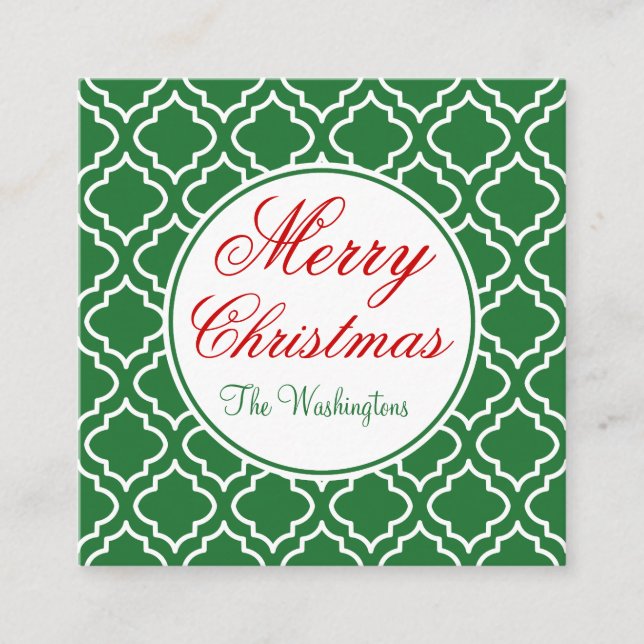 Personalisierte Green Frohe Weihnachts-Geschenkkar Begleitkarte (Vorderseite)