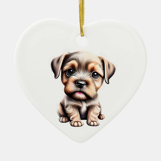 Personalisierte Grenz-Terrier Keramik Ornament (Vorne)