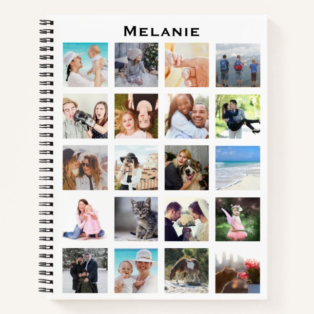 Personalisierte Grid Collage für benutzerdefiniert Notizbuch (Vorderseite)