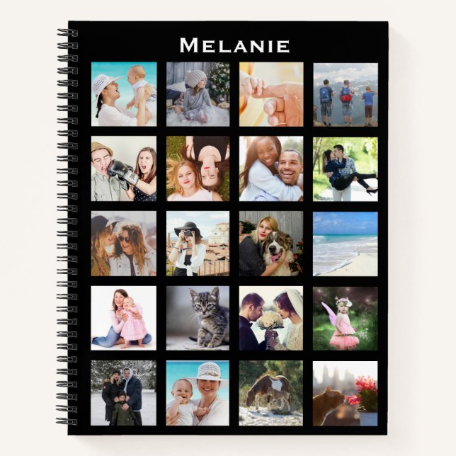 Personalisierte Grid Collage für benutzerdefiniert Notizbuch (Vorderseite)