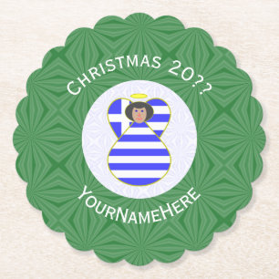 Personalisierte Griechische Engel Weihnachtsflagge Untersetzer