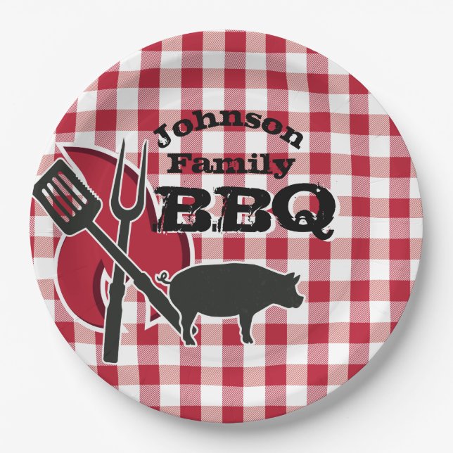 Personalisierte GRILLEN Picnic Disposable Teller (Vorderseite)